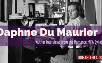 Header shoes Daphne Du Maurier at her writing desk